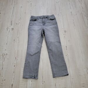 Good American Gray Good Curve Straight Jeans